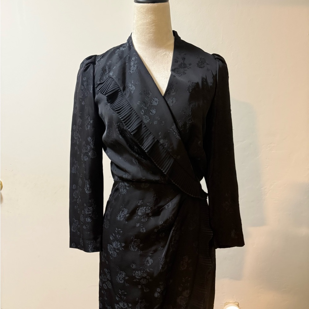Sandro Elegant Black Wrap Dress